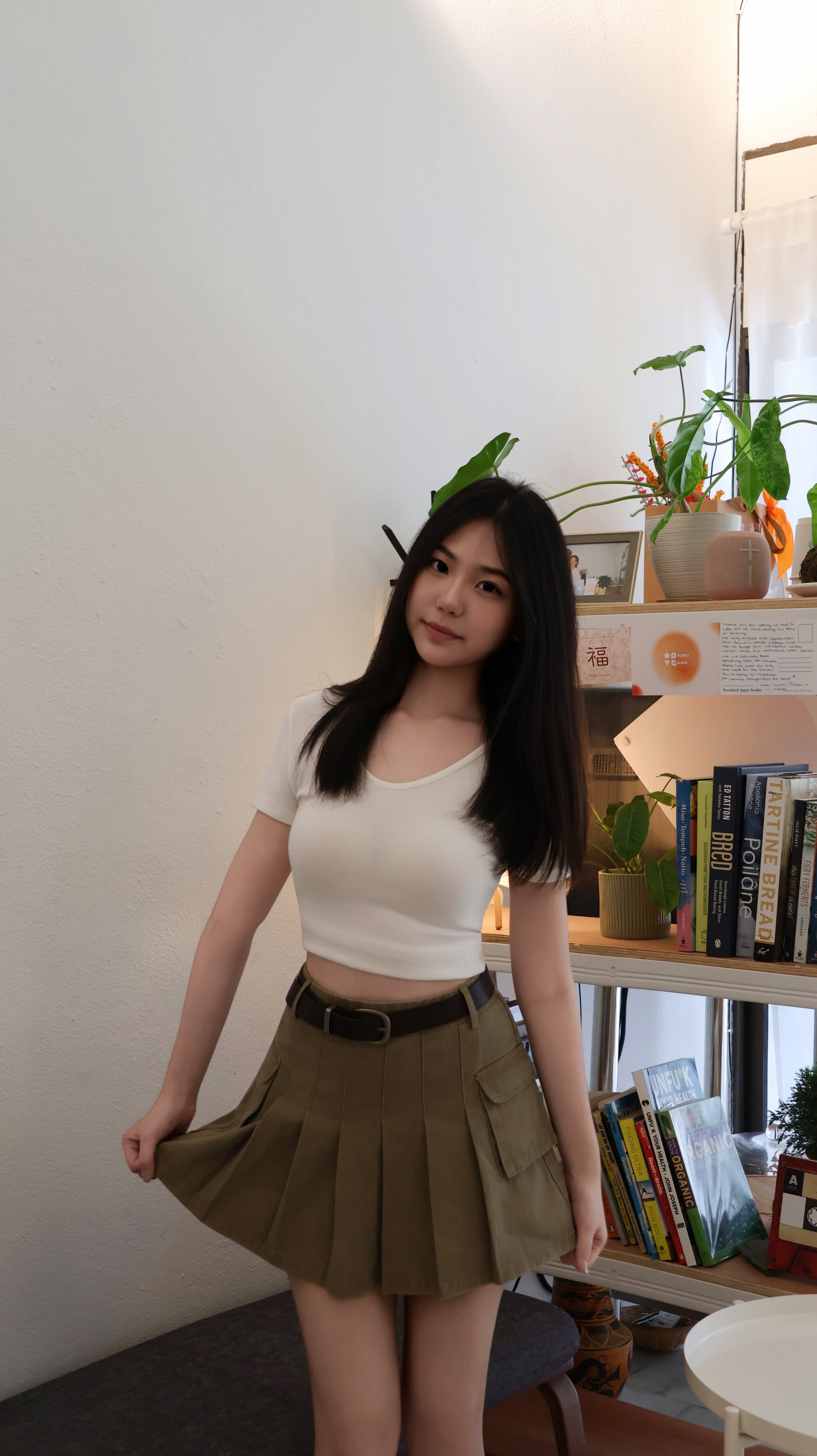 PLEATED CARGO SKIRT