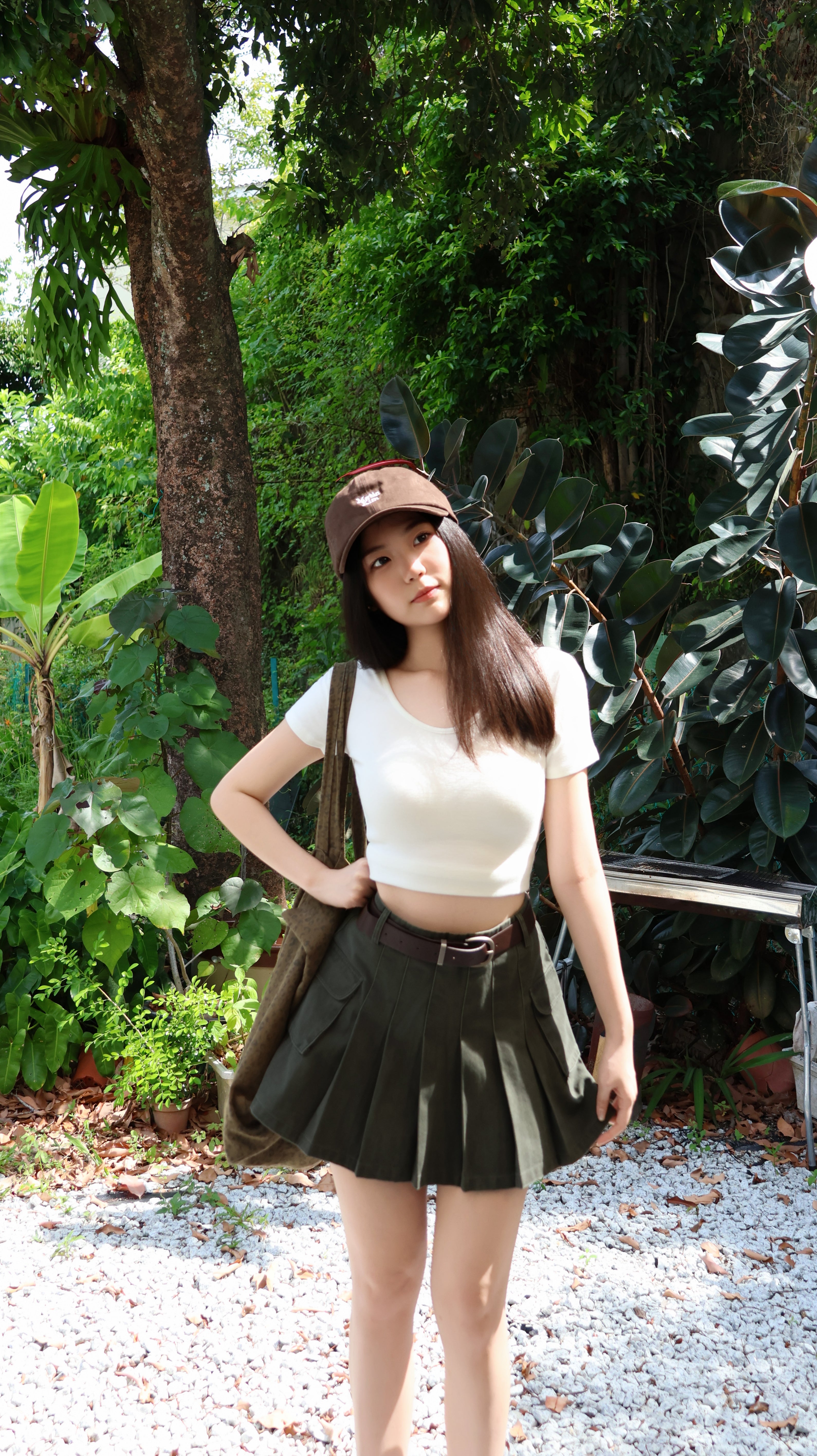 U NECK CROP TEE