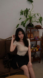 U NECK CROP TEE