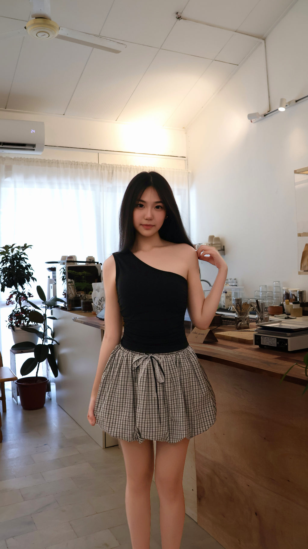 CHECK PUFF SKIRT