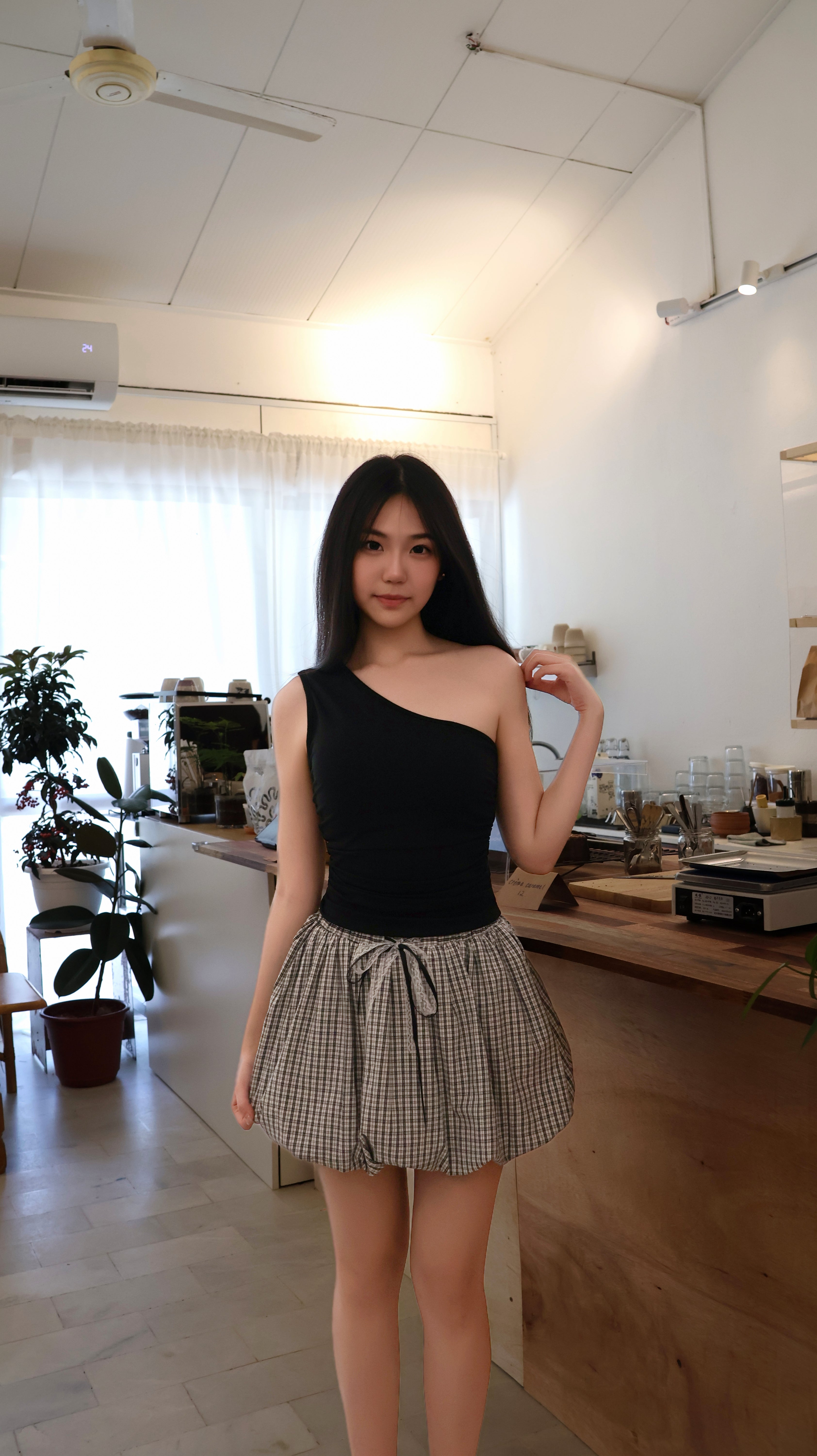 CHECK PUFF SKIRT