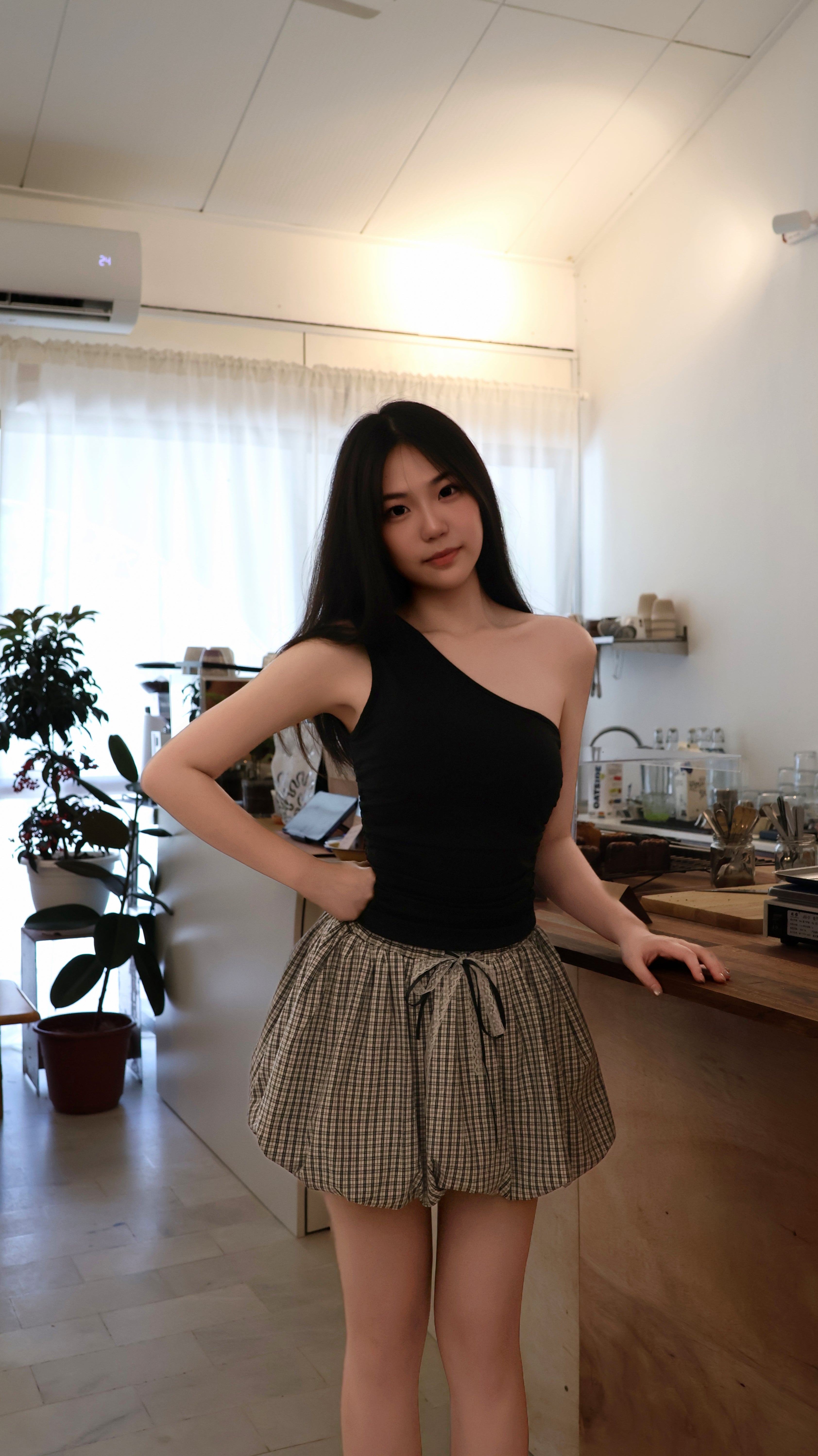 CHECK PUFF SKIRT
