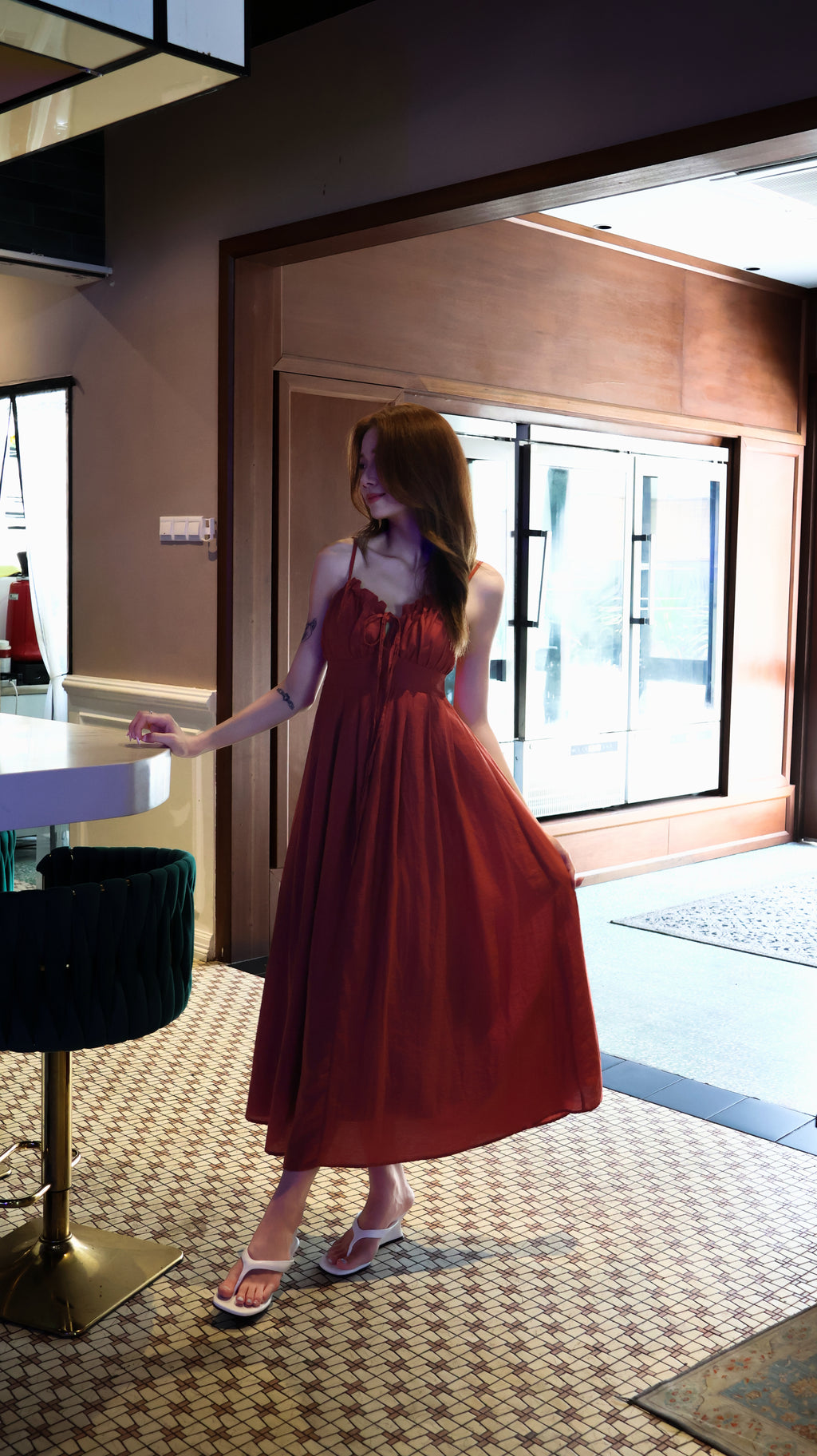 RUCHED MUSE DRESS