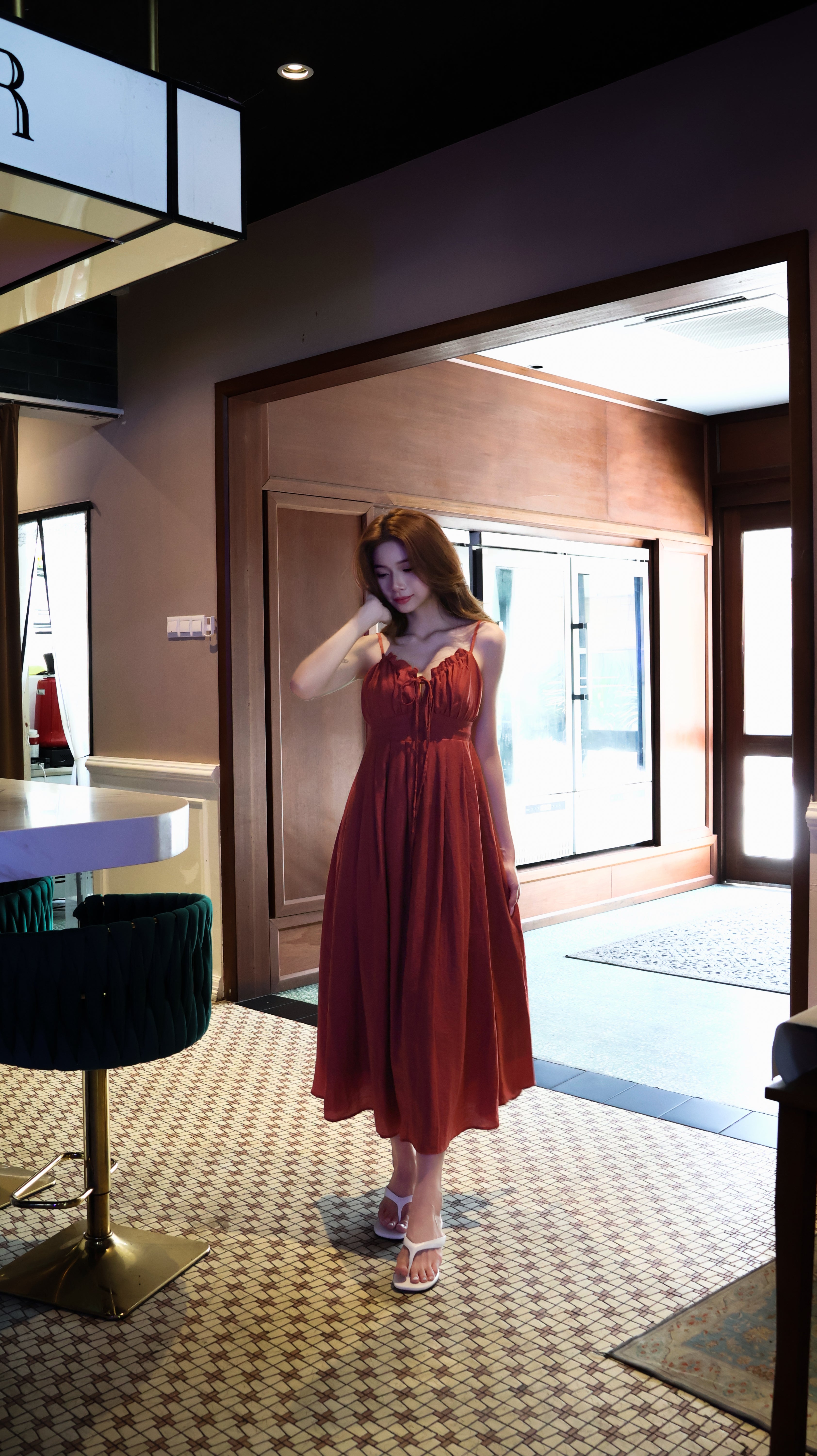 RUCHED MUSE DRESS