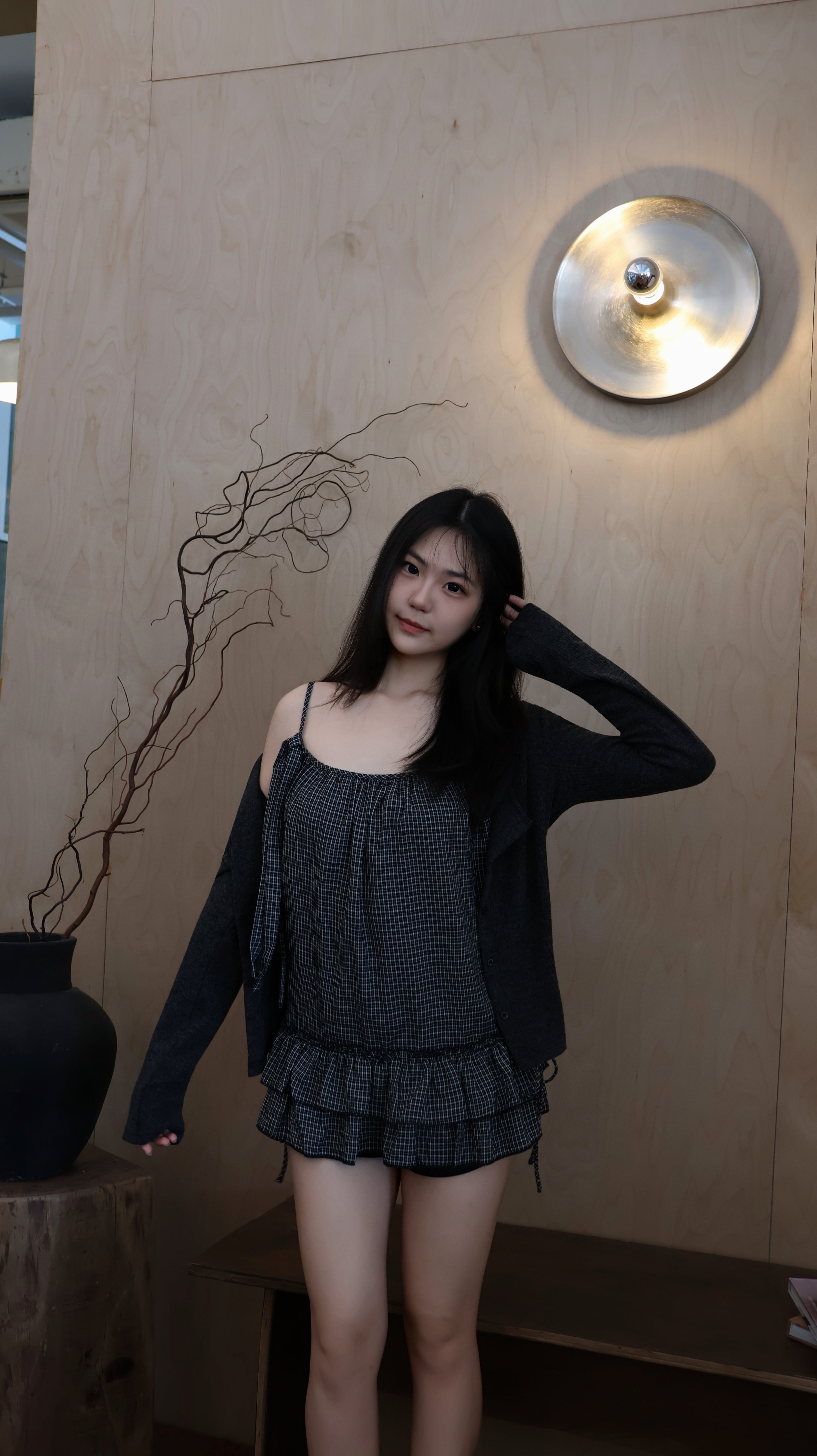 LAYERED CHECK TWIN SET