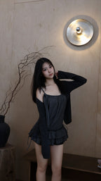 LAYERED CHECK TWIN SET