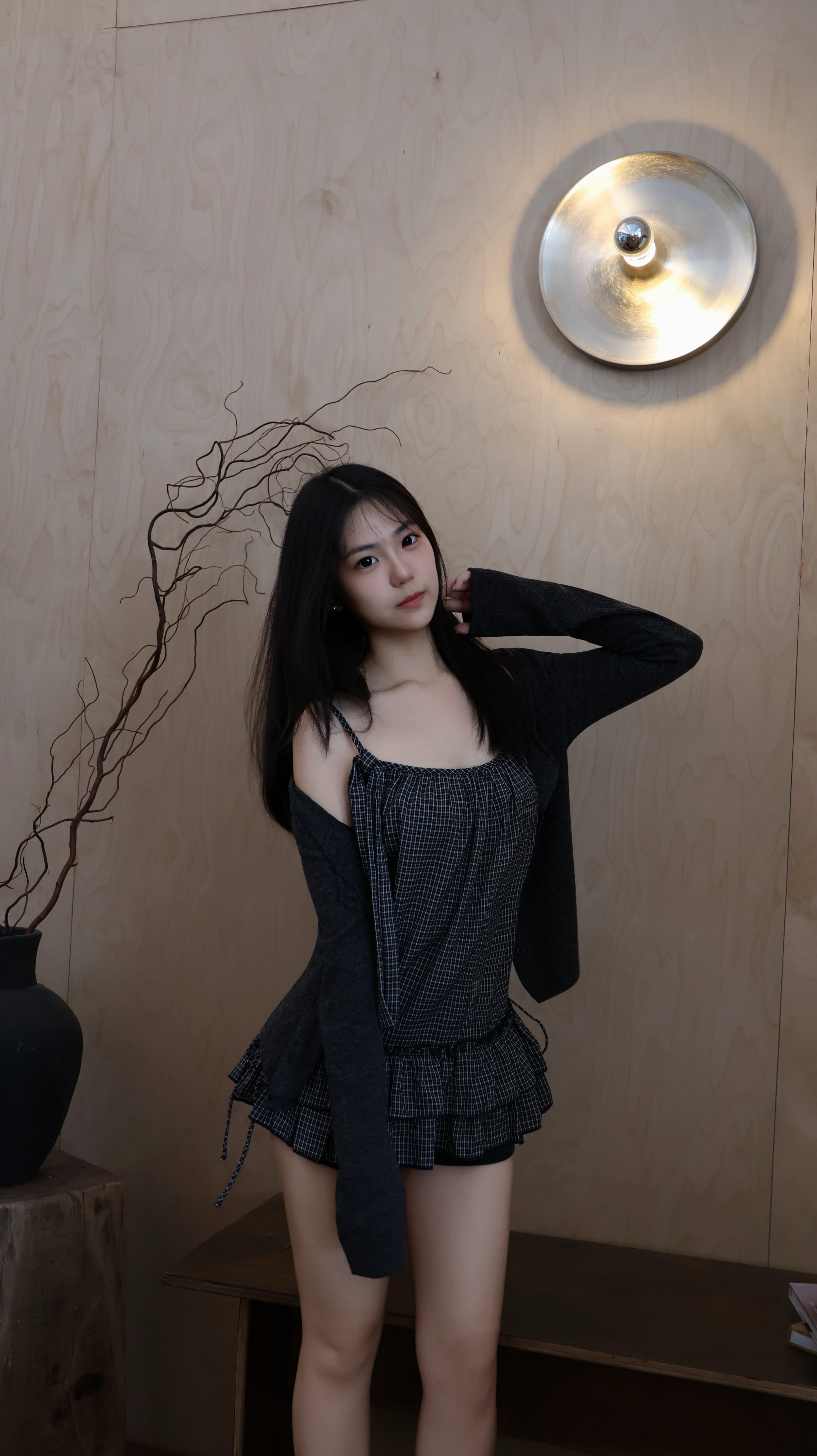 LAYERED CHECK TWIN SET