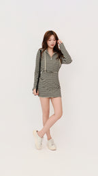 STRIPE HOODIE DRESS