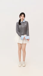 FAUX TWO PIECE KNIT CARDIGAN