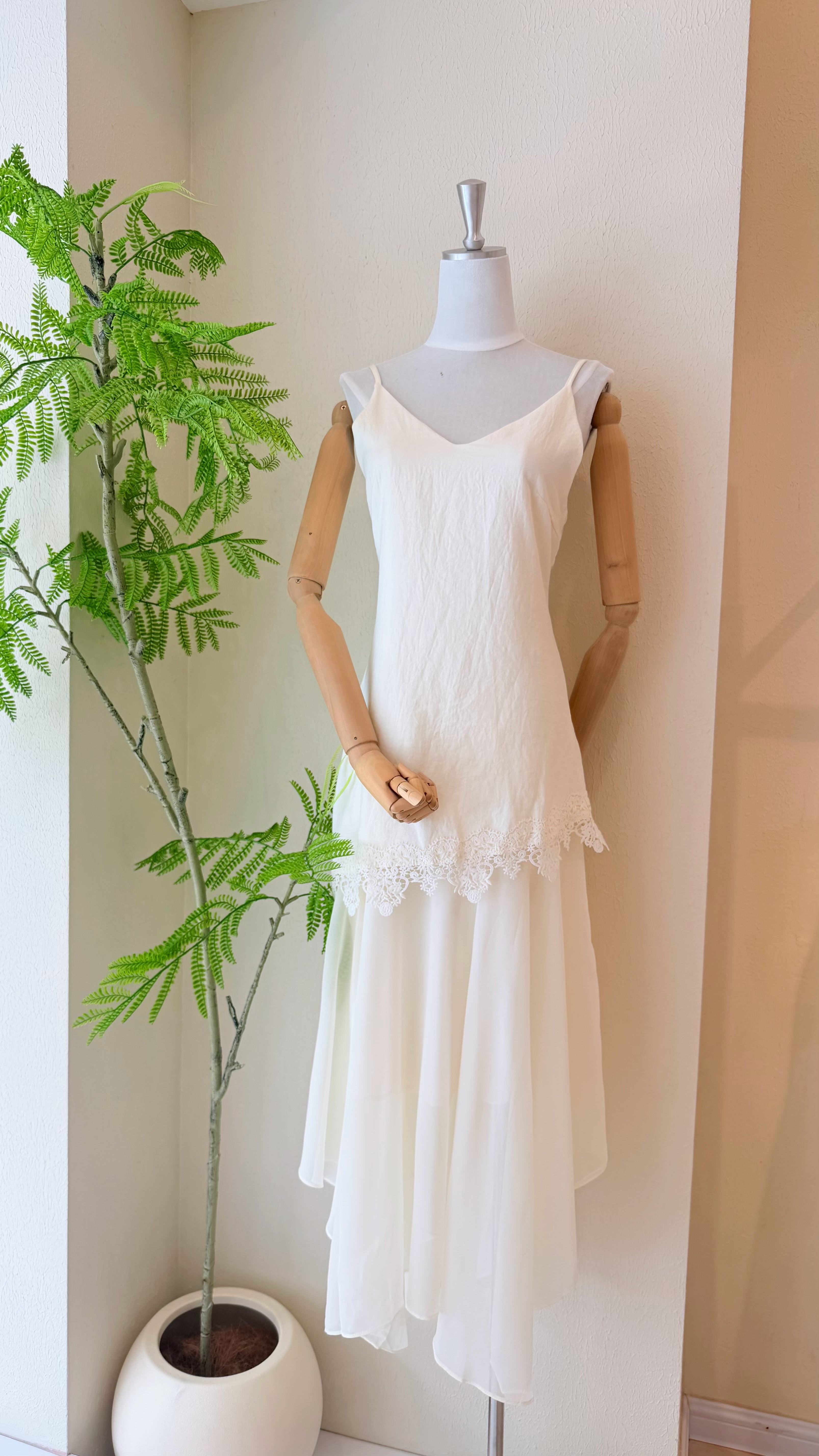 LACE TRIM SLIP DRESS