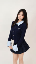 FAUX TWO PIECE KNIT CARDIGAN