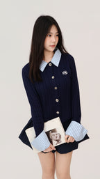 FAUX TWO PIECE KNIT CARDIGAN