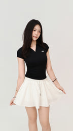 V NECK COLLAR TOP