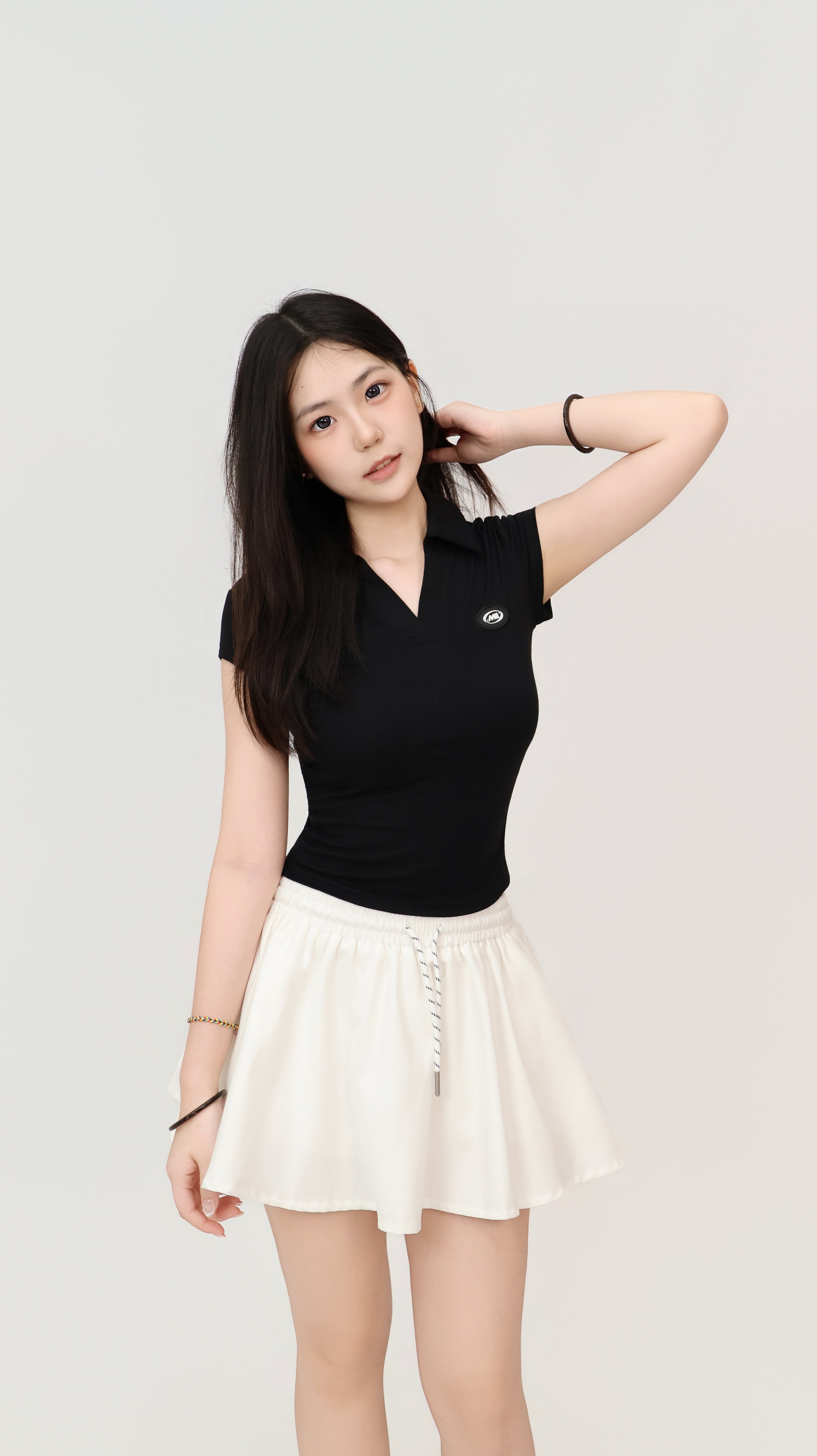 V NECK COLLAR TOP