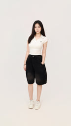 V NECK COLLAR TOP
