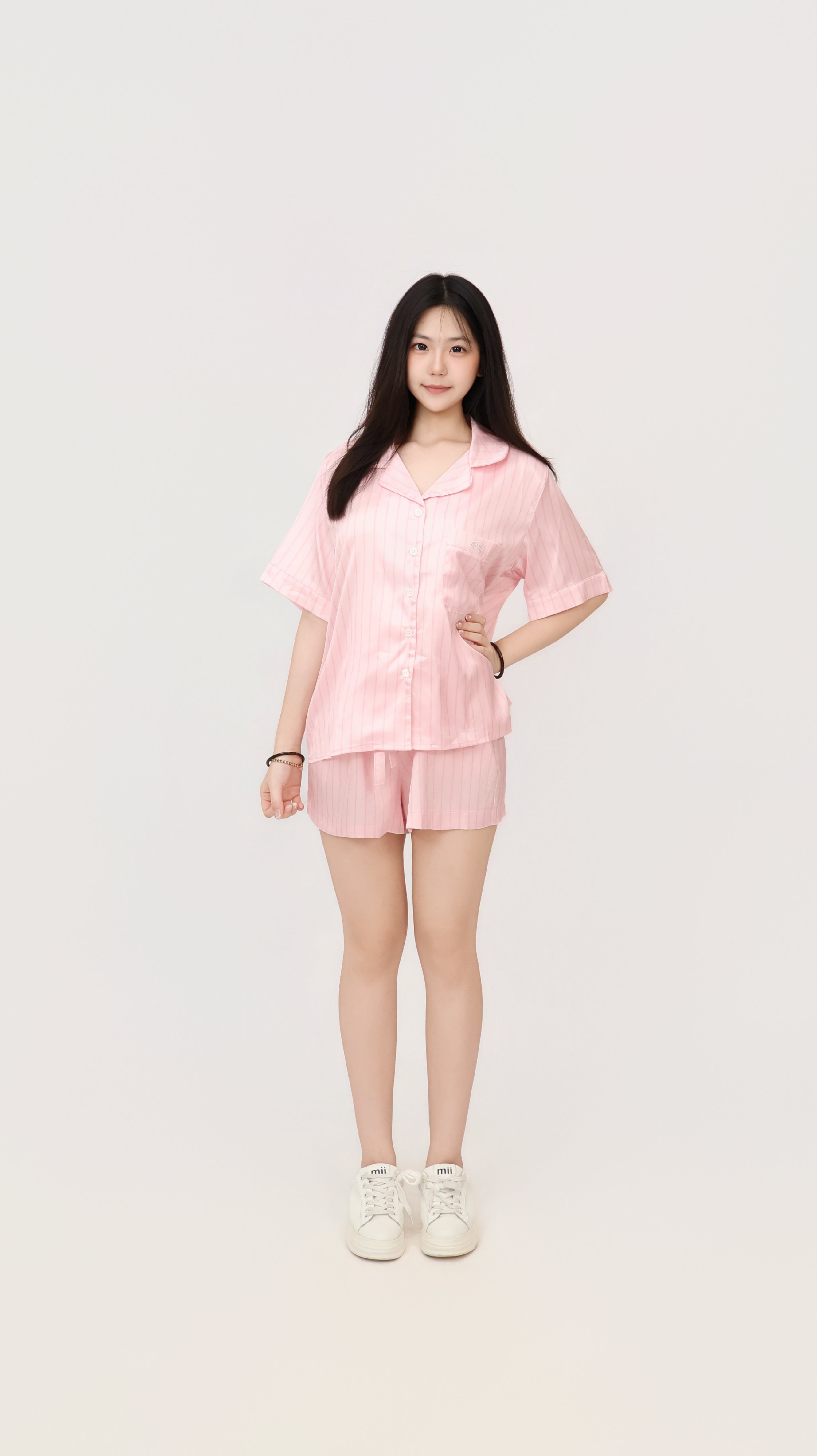 SATIN STRIPE LOUNGE SET