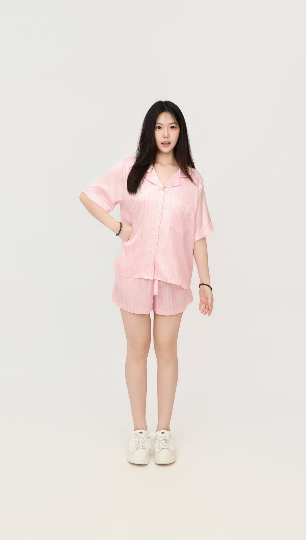 SATIN STRIPE LOUNGE SET