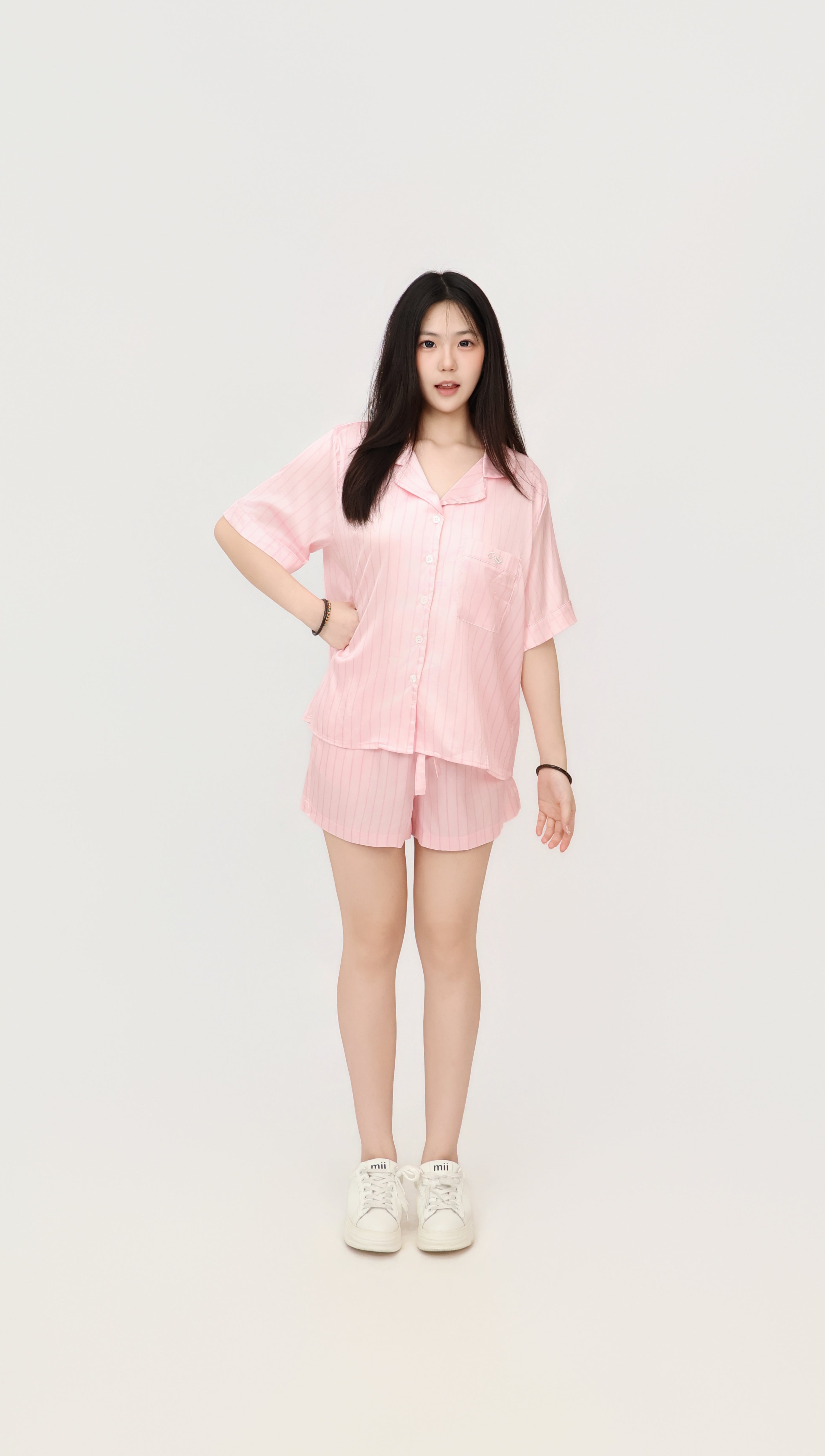 SATIN STRIPE LOUNGE SET