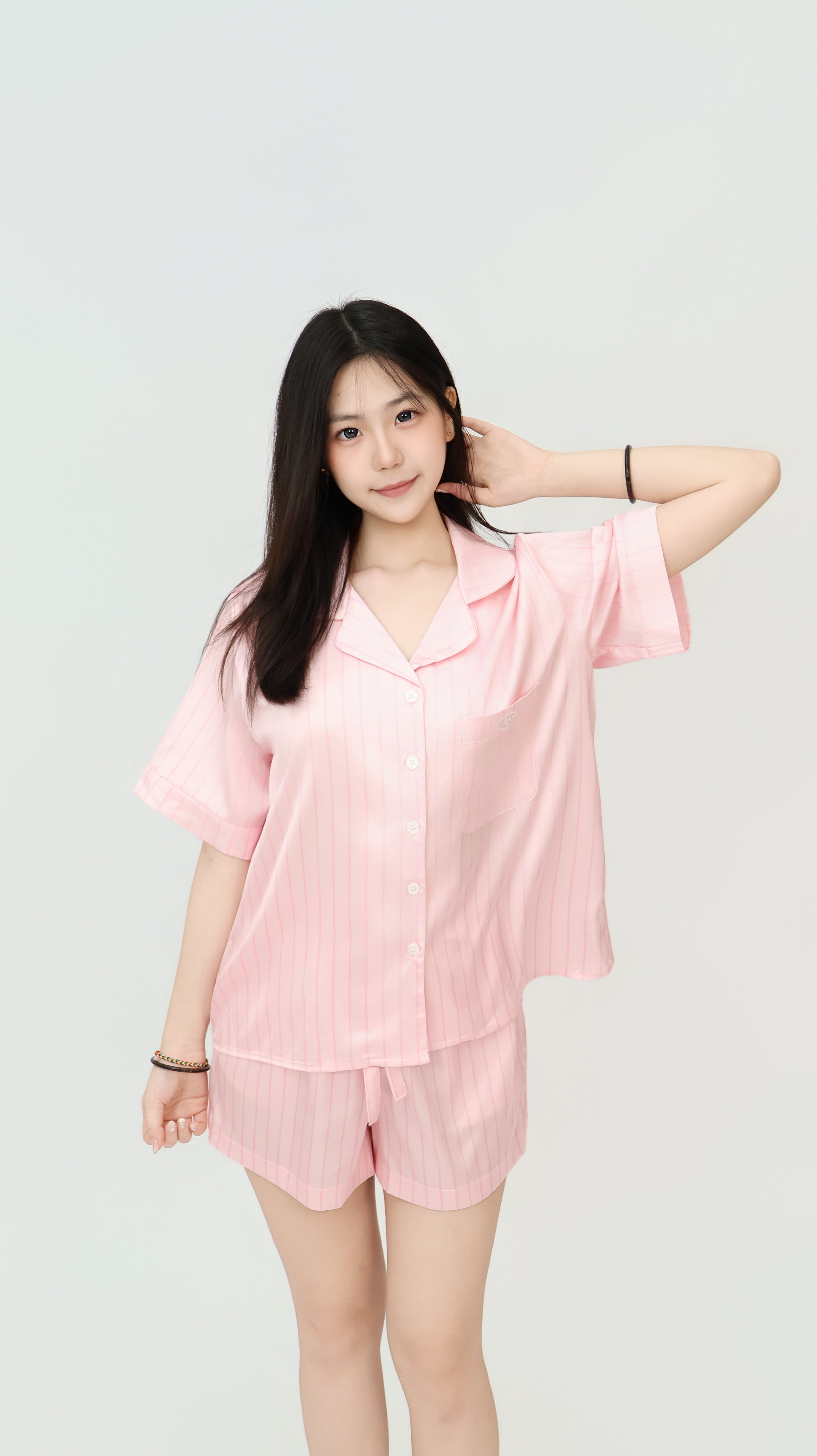 SATIN STRIPE LOUNGE SET