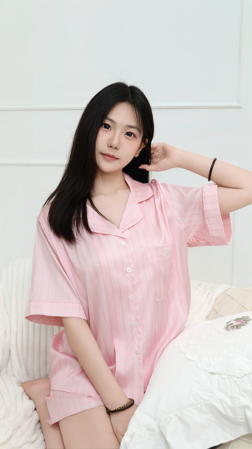 SATIN STRIPE LOUNGE SET