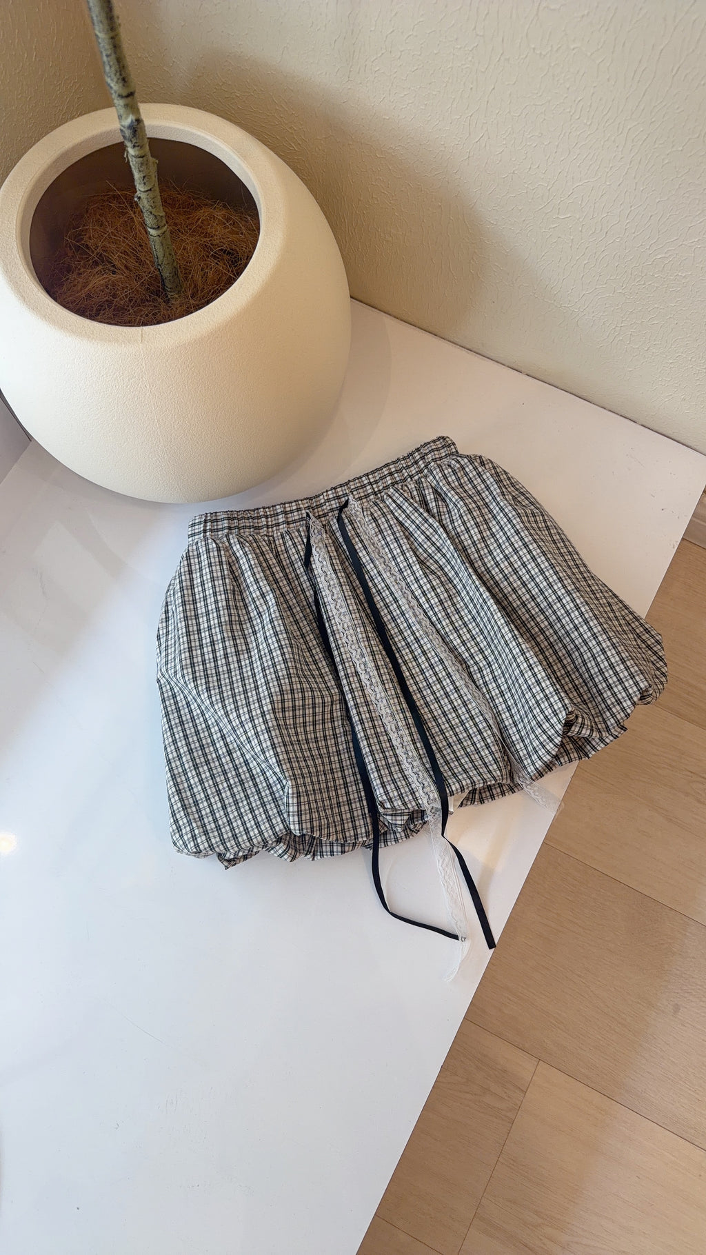 CHECK PUFF SKIRT