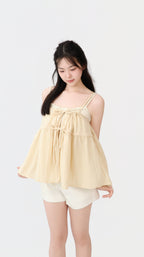 DRAPED RIBBON SLIM TOP