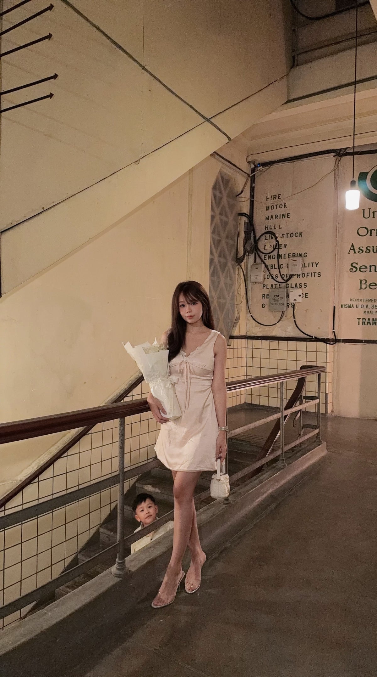 Lace Satin Mini Dress
