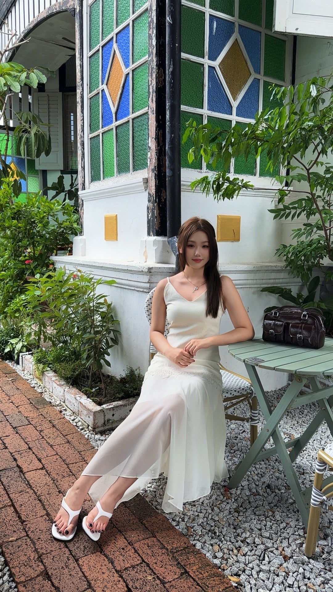 LACE TRIM SLIP DRESS