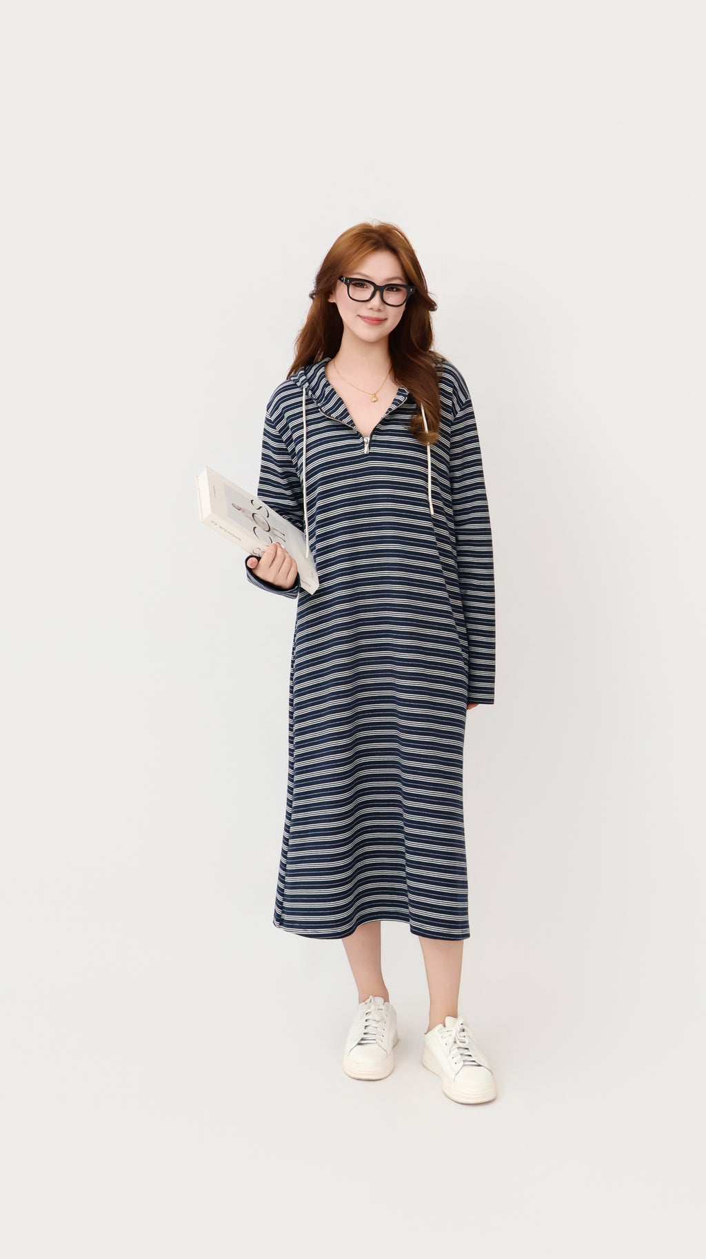 STRIPE HOODIE DRESS
