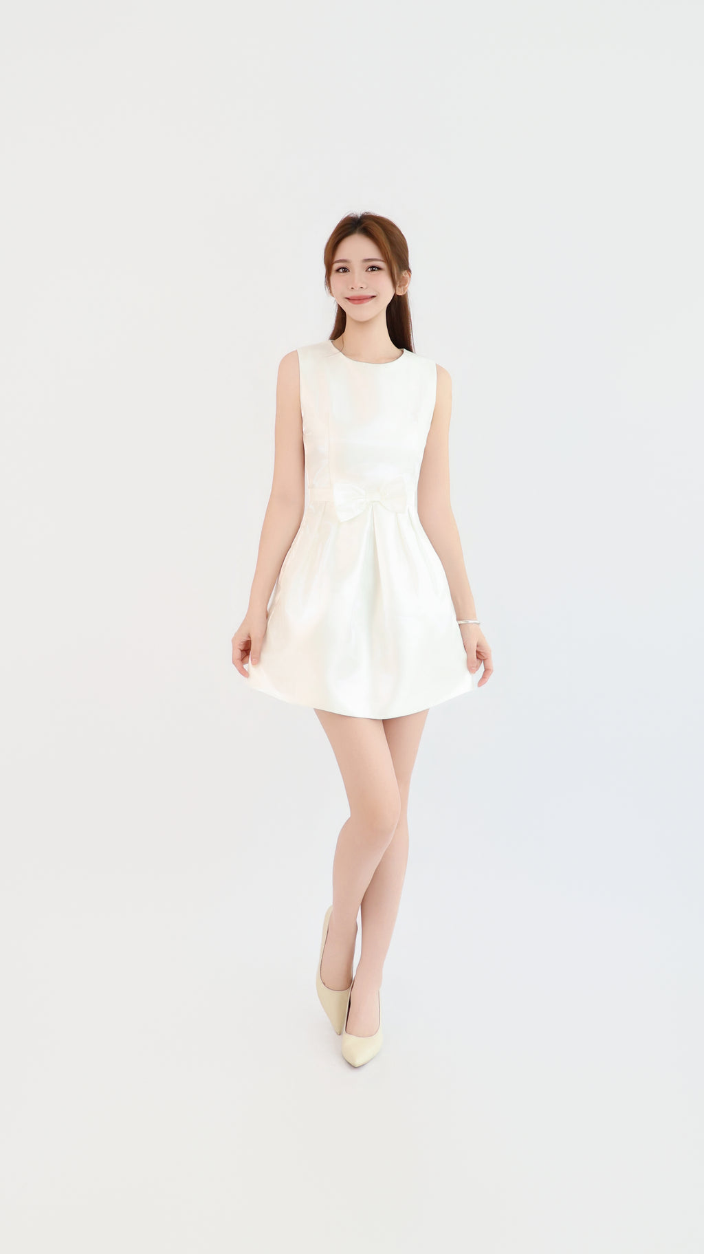 BOW SATIN DRESS