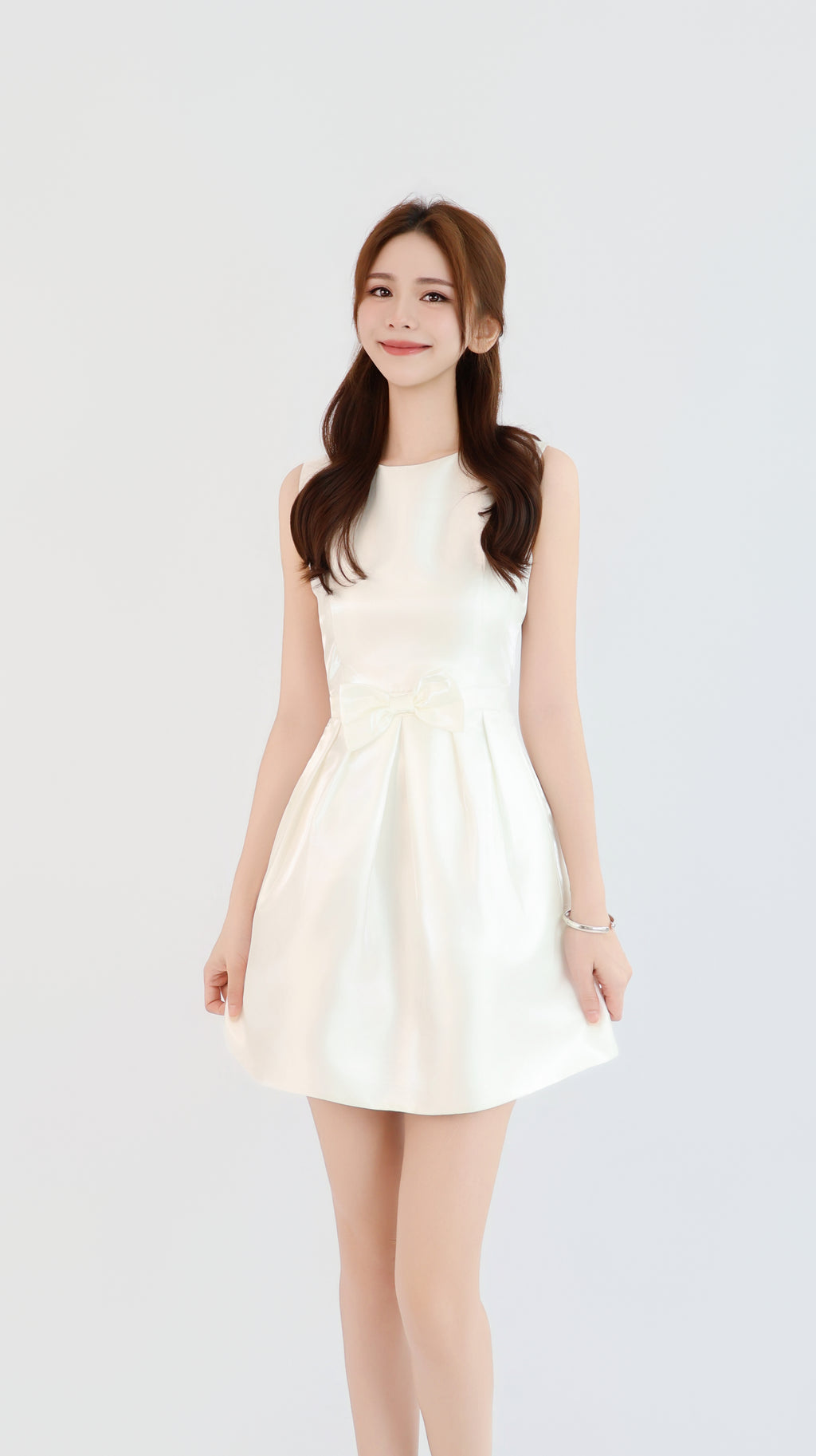 BOW SATIN DRESS