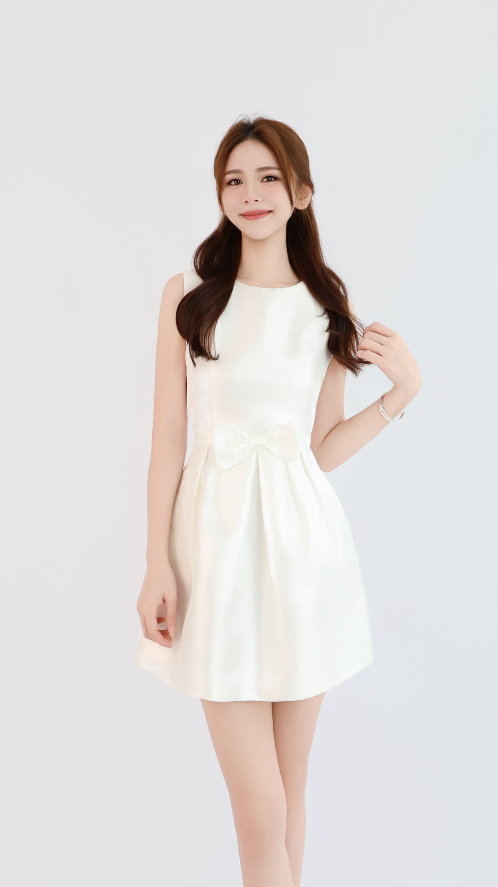 BOW SATIN DRESS