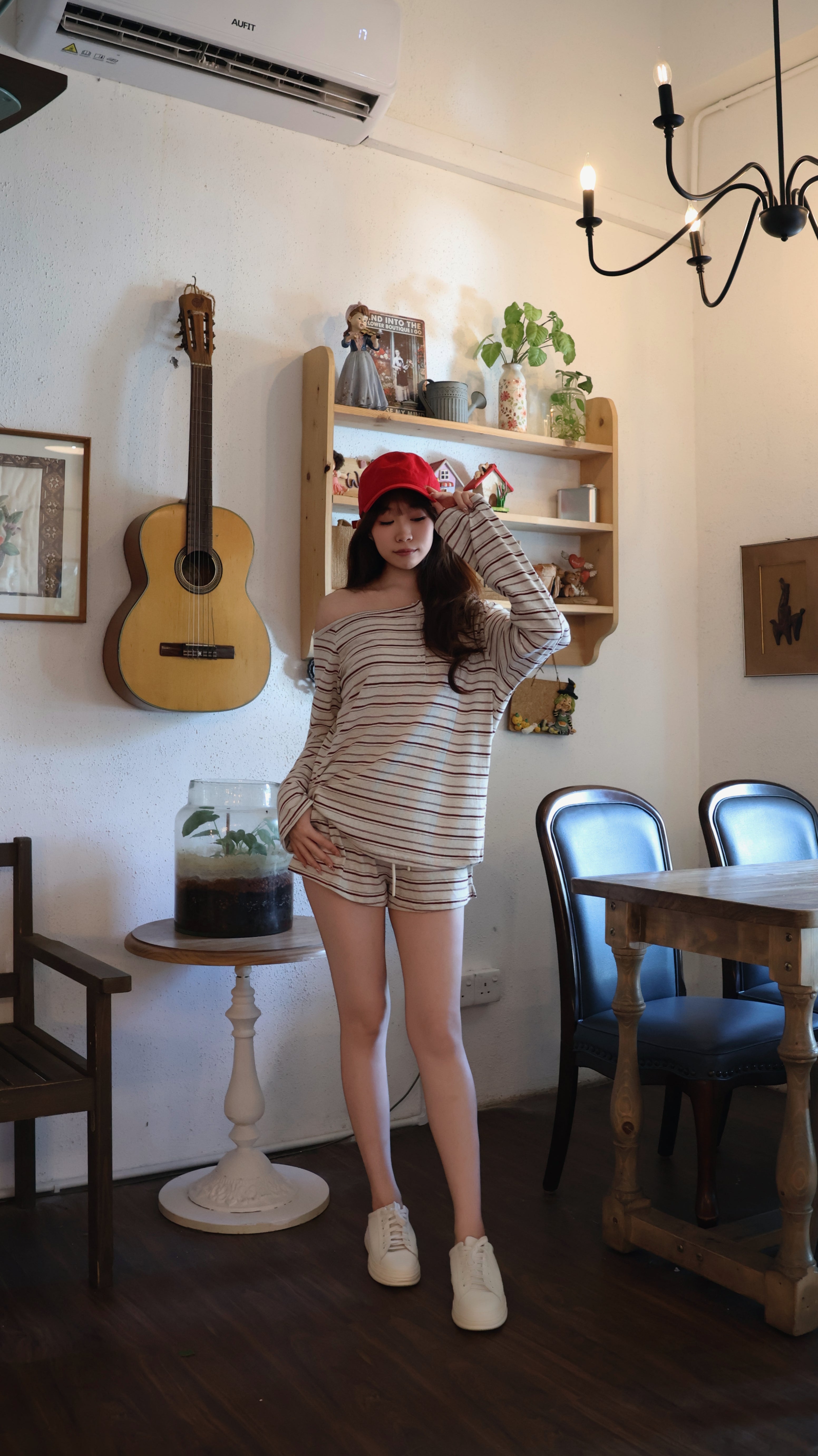 OFF SHOULDER STRIPE SET