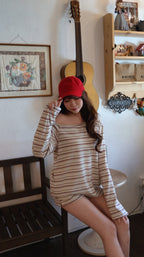 OFF SHOULDER STRIPE SET