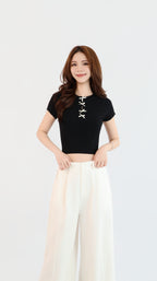 RIBBON BOW KNIT TOP