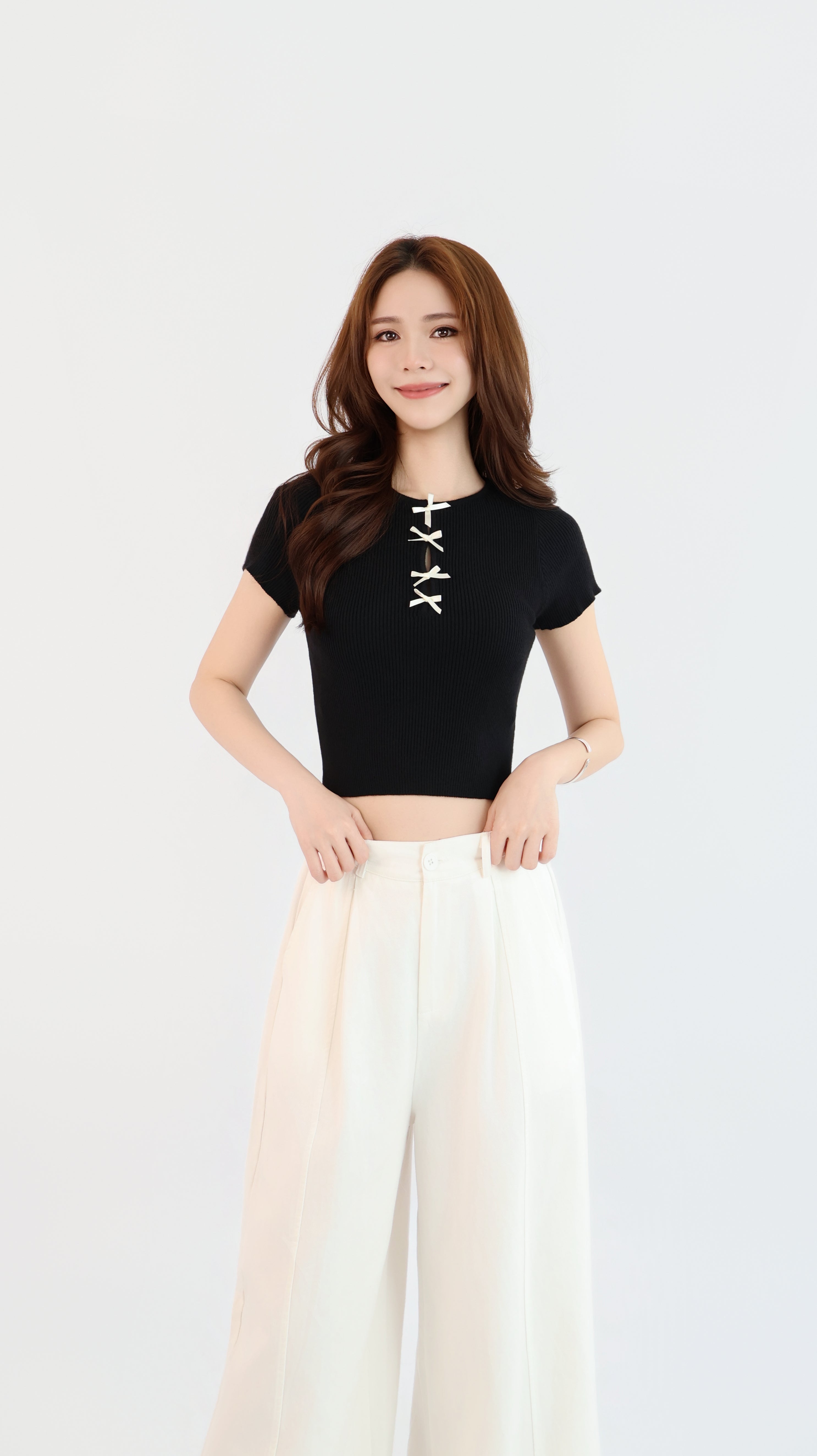 RIBBON BOW KNIT TOP