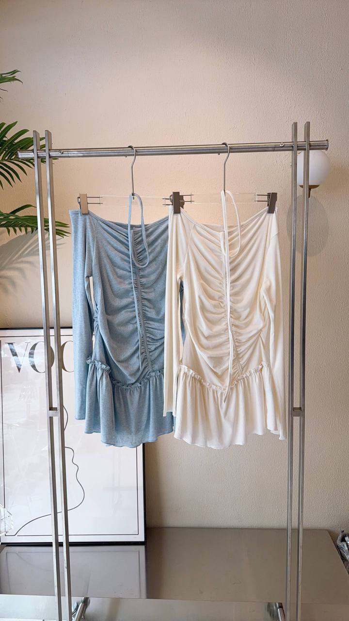 RUCHED HALTER TOP