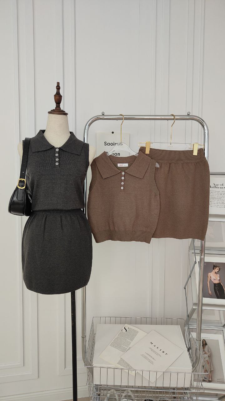 KNIT TOP + SKIRT SET